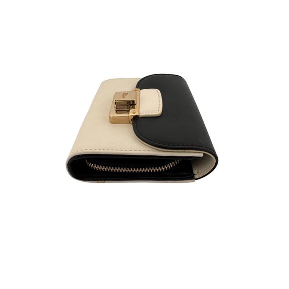 Christian Dior Black and Cream Leather Lock Wallet - Picture 2 of 6